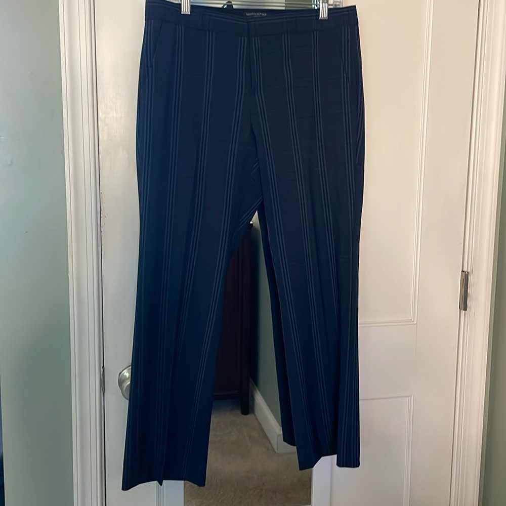 Banana Republic Logan Navy Plaid Trousers/Pants Size 8S/8 short